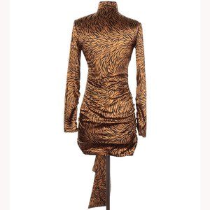 Asymmetrical Draped Mini Dress - Black main image 1